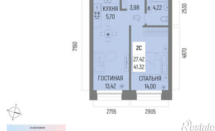 2-комн квартира улица Мусы Гареева, 8/1А