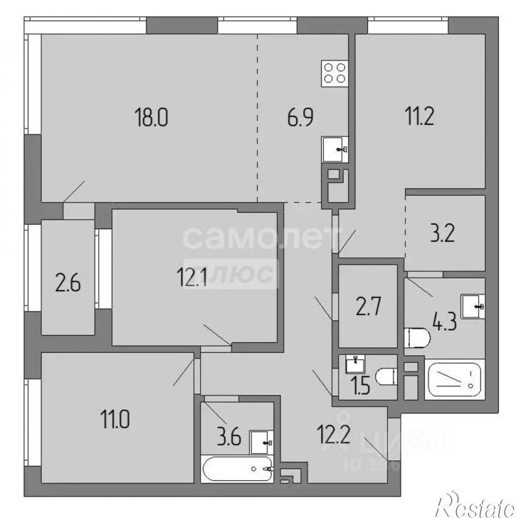3-комн квартира ул Энтузиастов, 7,  д. 7