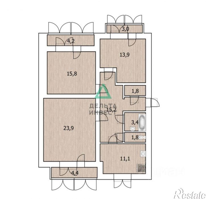 3-комн квартира б-р Ибрагимова, 35 1,  д. 35 1,  к. 1