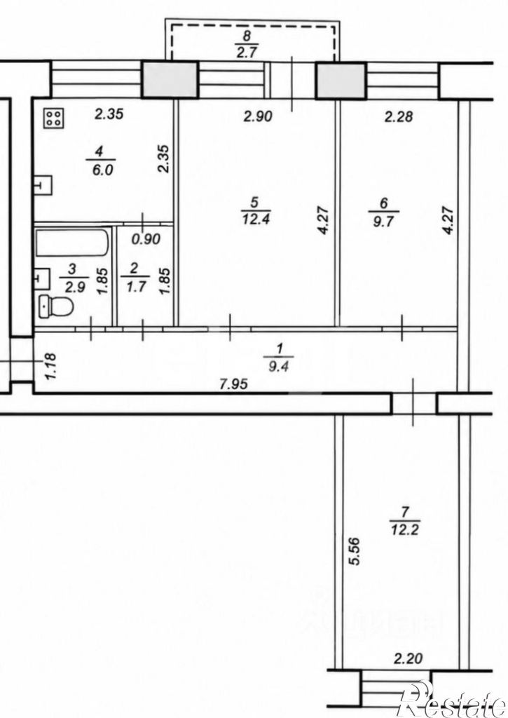 3-комн квартира ул Комсомольская, 12,  д. 12
