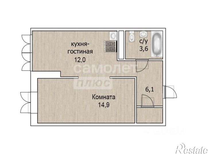 1-комн квартира ул Менделеева, 104,  д. 104