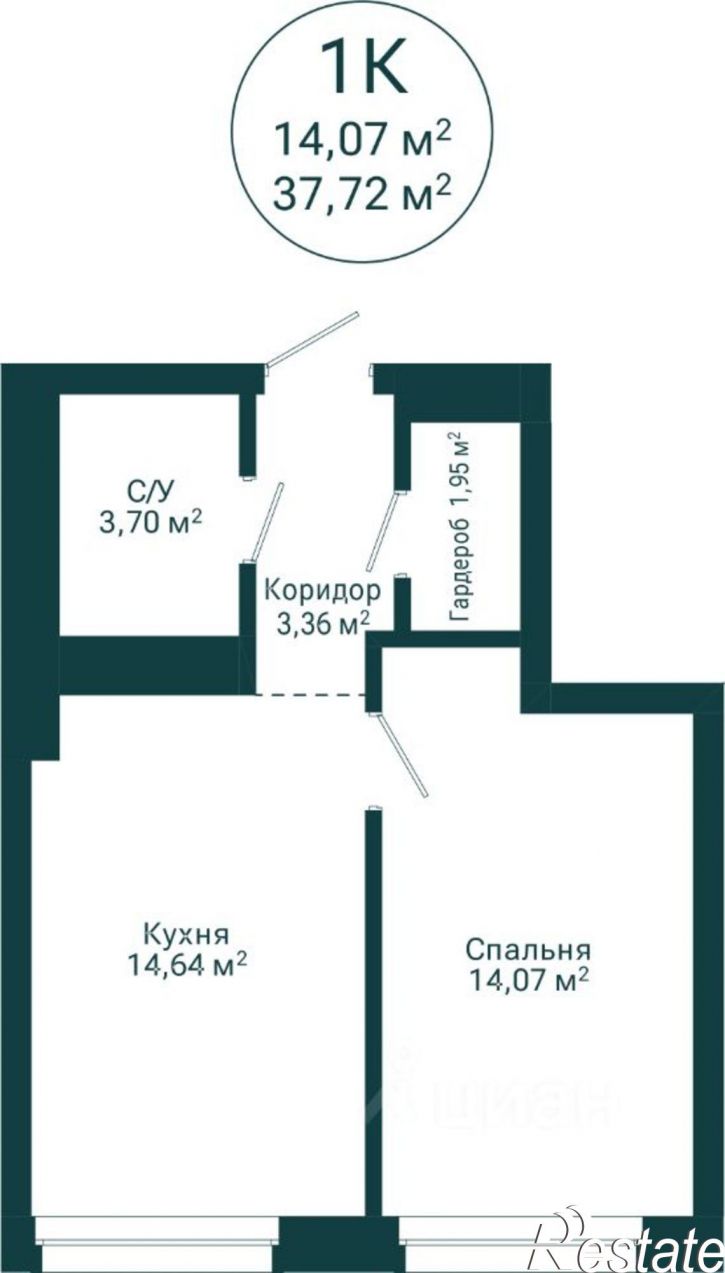 1-комн квартира в новом доме ул Комсомольская, 122 1,  д. 122 1,  к. 1