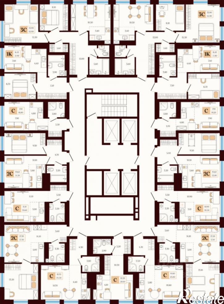 2-комн квартира в новом доме ул Сун-Ят-Сена, 22 1,  д. 22 1,  к. 1