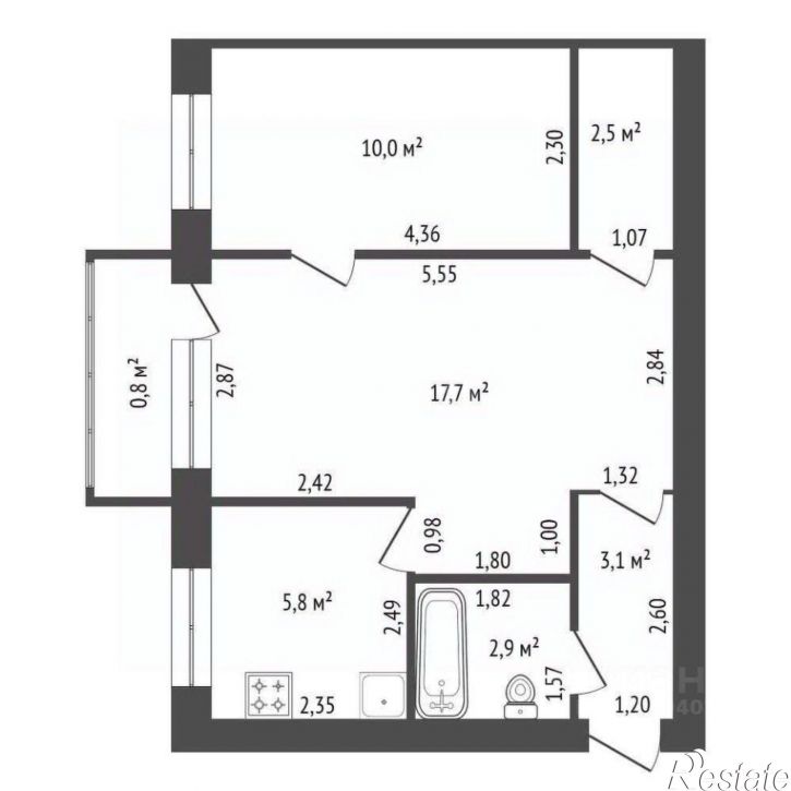 3-комн квартира в новом доме ул Авроры, 18/1,  д. 18/1