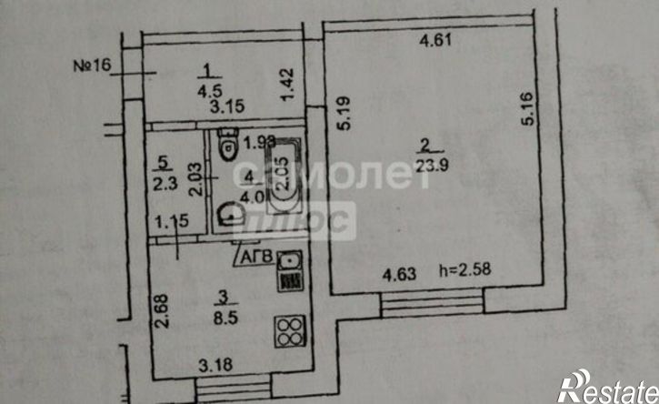 1-комн квартира Спасский пер, 8а,  д. 8а