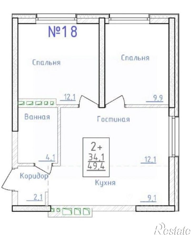 2-комн квартира пр-кт Октября, 31/3,  д. 31/3