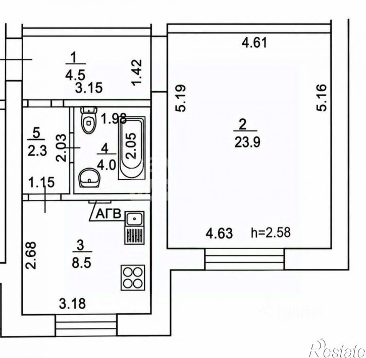 1-комн квартира Спасский пер, 8а,  д. 8а