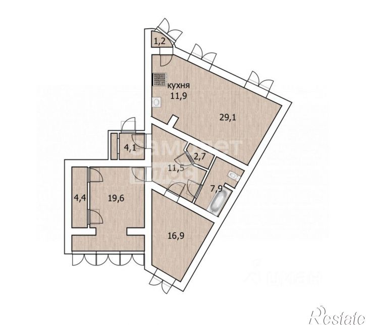 3-комн квартира ул Загира Исмагилова, 3,  д. 3
