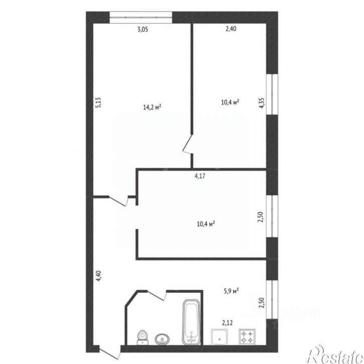 3-комн квартира ул Коммунаров, 26,  д. 26