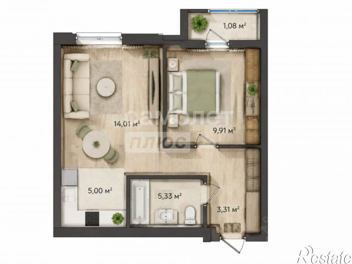 2-комн квартира ул Асхата Мирзагитова, 10/1,  д. 10/1