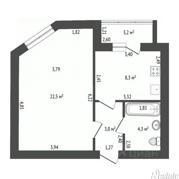 1-комн квартира ул Дагестанская, 14/1,  д. 14/1