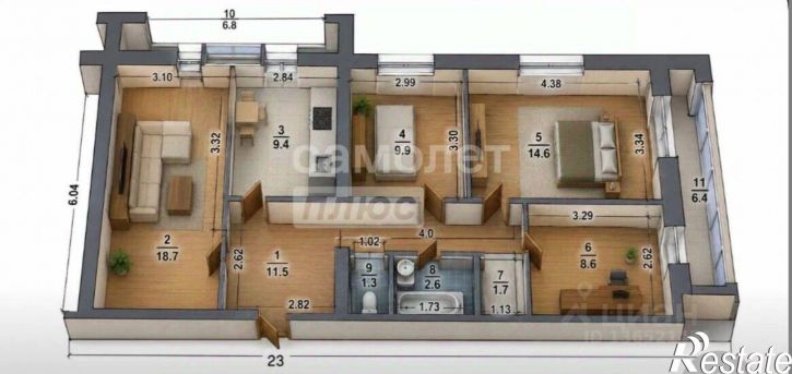 4-комн квартира ул Комсомольская, 21/1,  д. 21/1