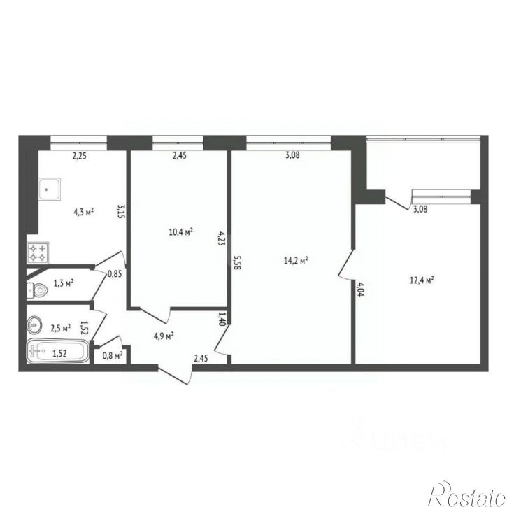 3-комн квартира ул Степана Злобина, 34,  д. 34