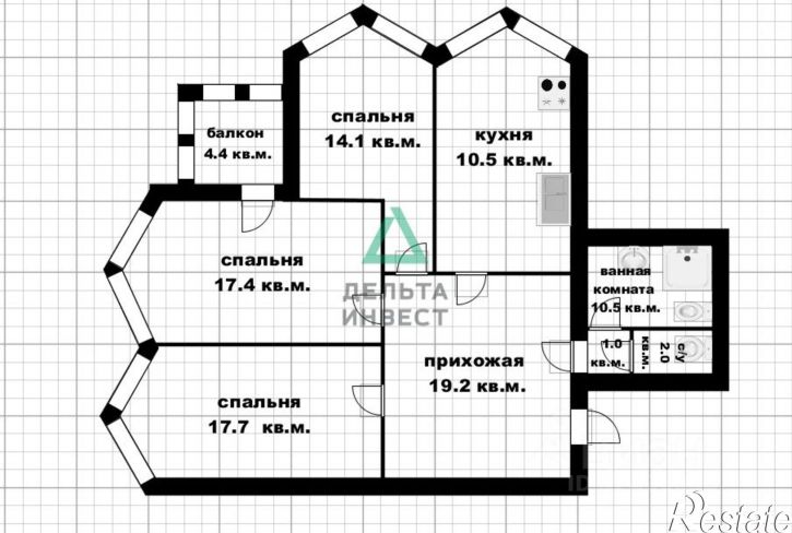 3-комн квартира ул Бакалинская, 23,  д. 23