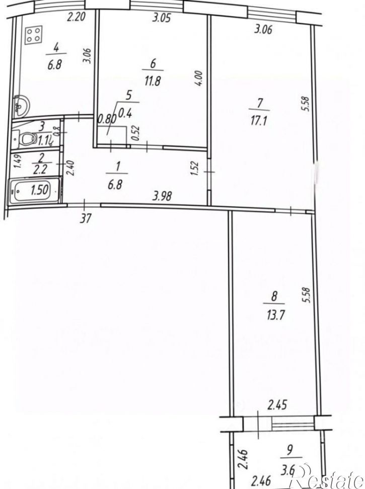 3-комн квартира ул Уфимское шоссе, 29,  д. 29