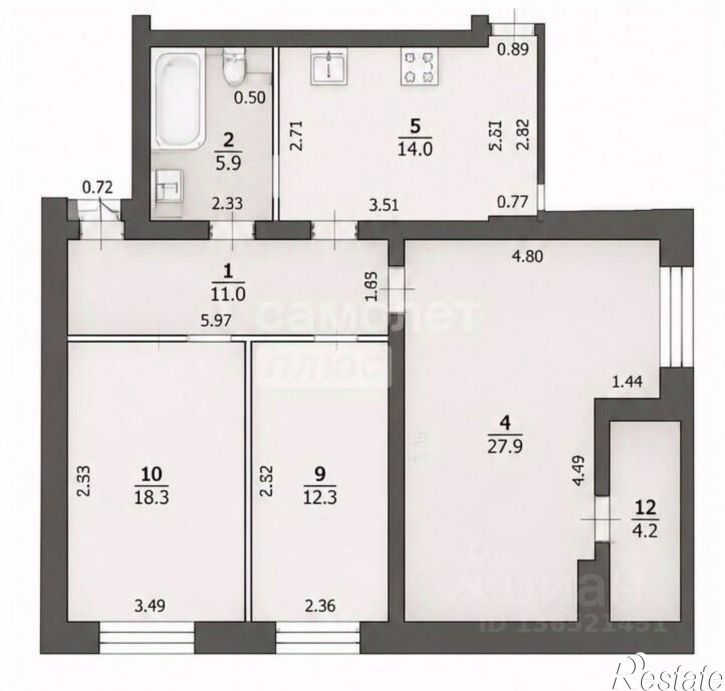 3-комн квартира Дуванский б-р, 29,  д. 29