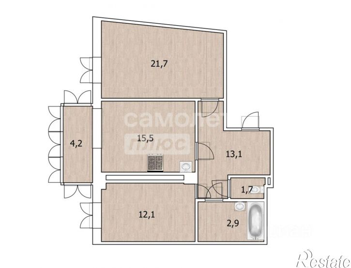 3-комн квартира ул Кавказская, 23,  д. 23