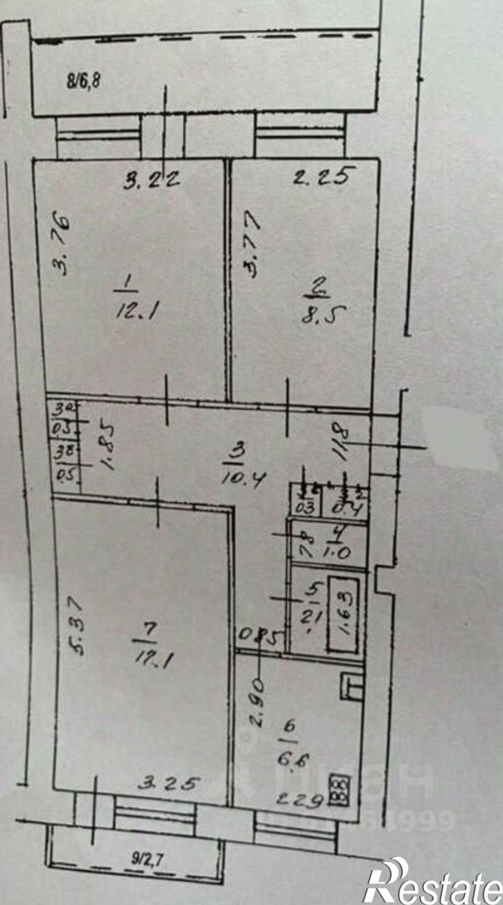 3-комн квартира улица Гафури, 101,  д. 101