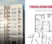 3-комн, 68 кв м, этаж 11/23 улица Менделеева, 156/6