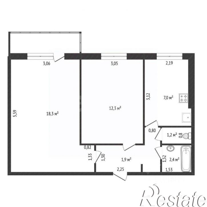 2-комн квартира улица Рихарда Зорге, 49,  д. 49