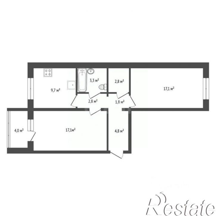2-комн квартира улица Мечтателей, 13,  д. 13