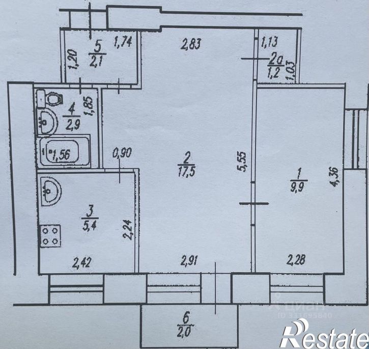 2-комн квартира Первомайская улица, 6А,  д. 6А