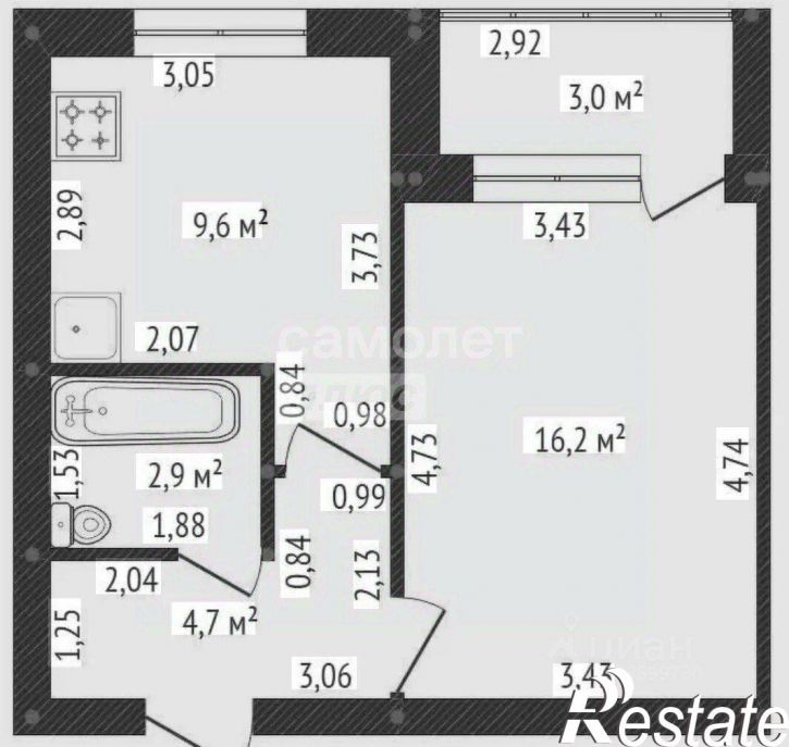 1-комн квартира улица Академика Курчатова, 65/2,  д. 65/2