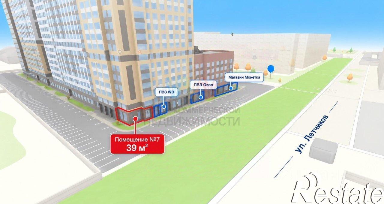Сдать торговое помещение за 46 800 рублей на улица Лётчиков, 2/10