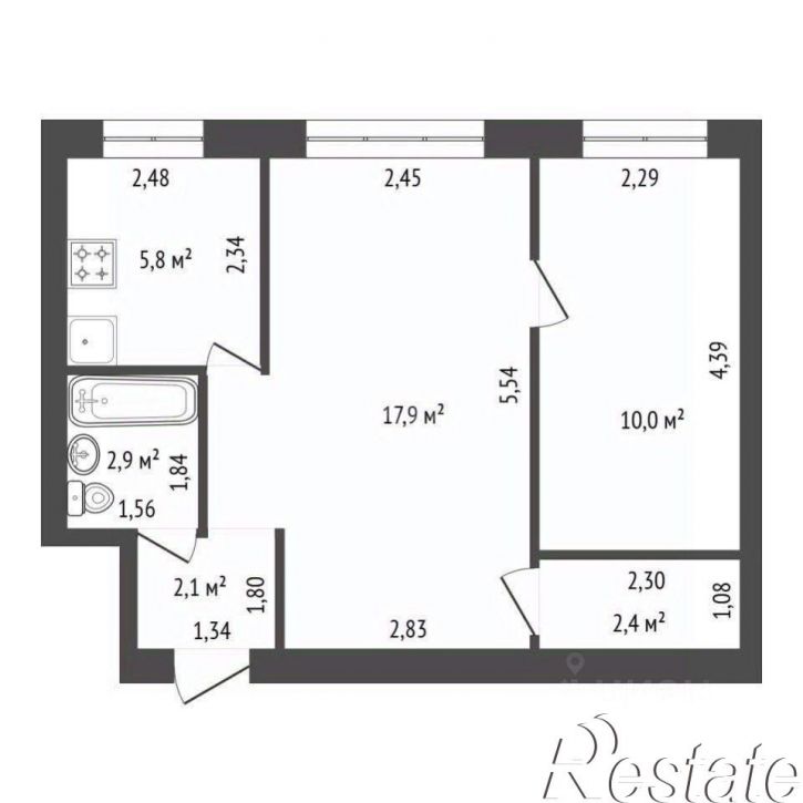 2-комн квартира проспект Октября, 37/1,  д. 37/1