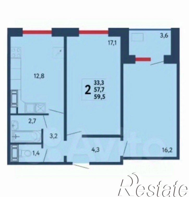 2-комн квартира улица Мечтателей, 13,  д. 13