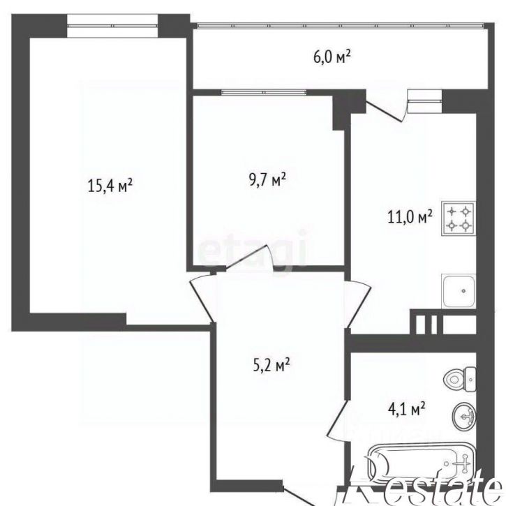 2-комн квартира улица имени Фронтовых Бригад, 15,  д. 15