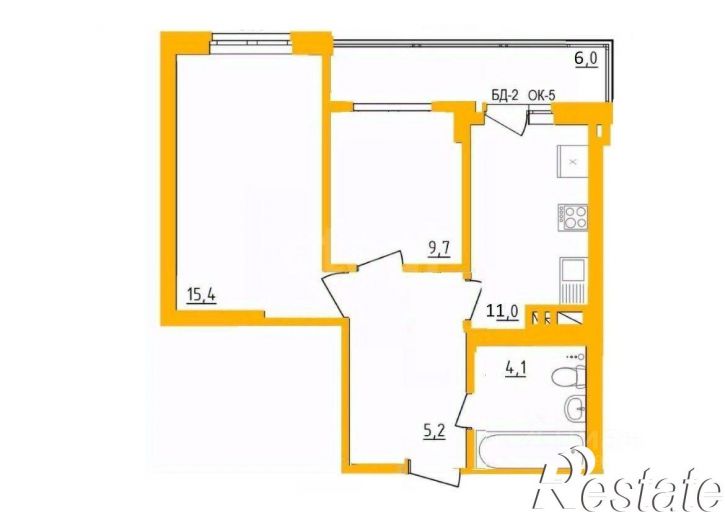 2-комн квартира улица имени Фронтовых Бригад, 15,  д. 15