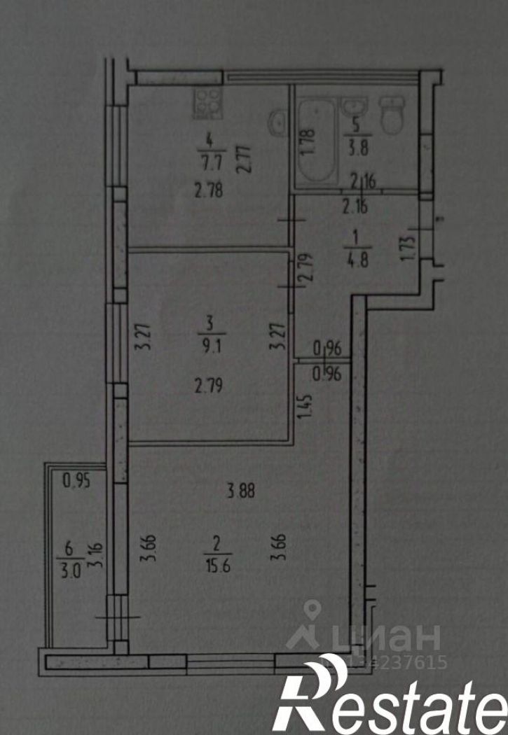 2-комн квартира улица Лётчика Кобелева, 3/1,  д. 3/1