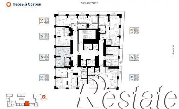 1-комн квартира в новом доме микрорайон Кузнецовский Затон, ЖК Первый Остров
