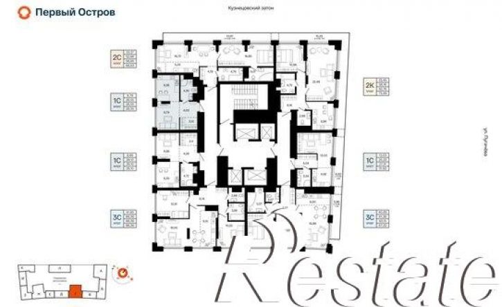 1-комн квартира в новом доме микрорайон Кузнецовский Затон, ЖК Первый Остров