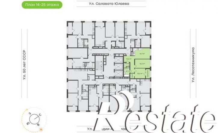 2-комн квартира в новом доме улица 50 лет СССР, 41 к1,  д. 41 к1