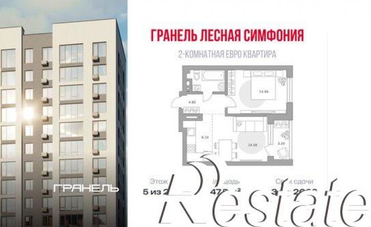 2-комн квартира в новом доме улица Менделеева, 156/6,  д. 156/6