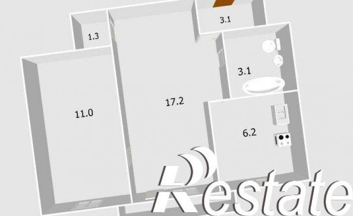2-комн квартира Первомайская улица, 1А,  д. 1А
