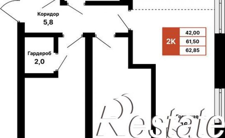 2-комн квартира в новом доме ул Уфимские зори, 24/1,  д. 24/1